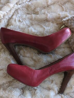 Franco Sarto Red Leather High Heel Pumps